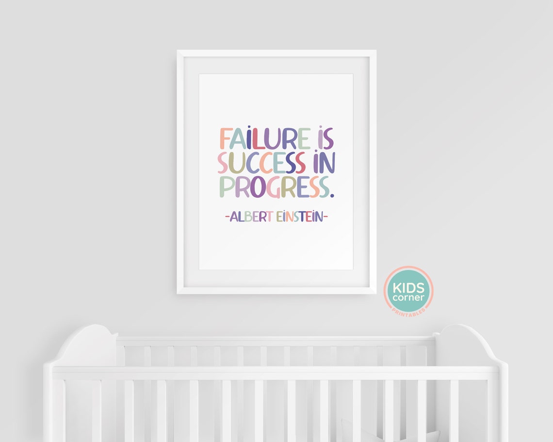 Failure Is Success In Progress Albert Einstein Rainbow Print - Image 3