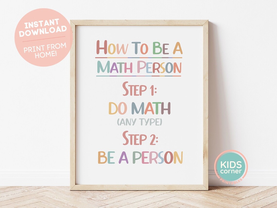 How To Be A Math Person Funny Classroom Poster