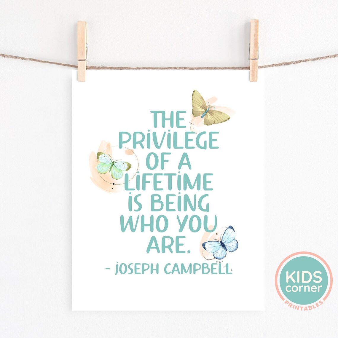 The Privilege Of A Lifetime Is Being Who You Are Campbell Quote Poster - Image 2