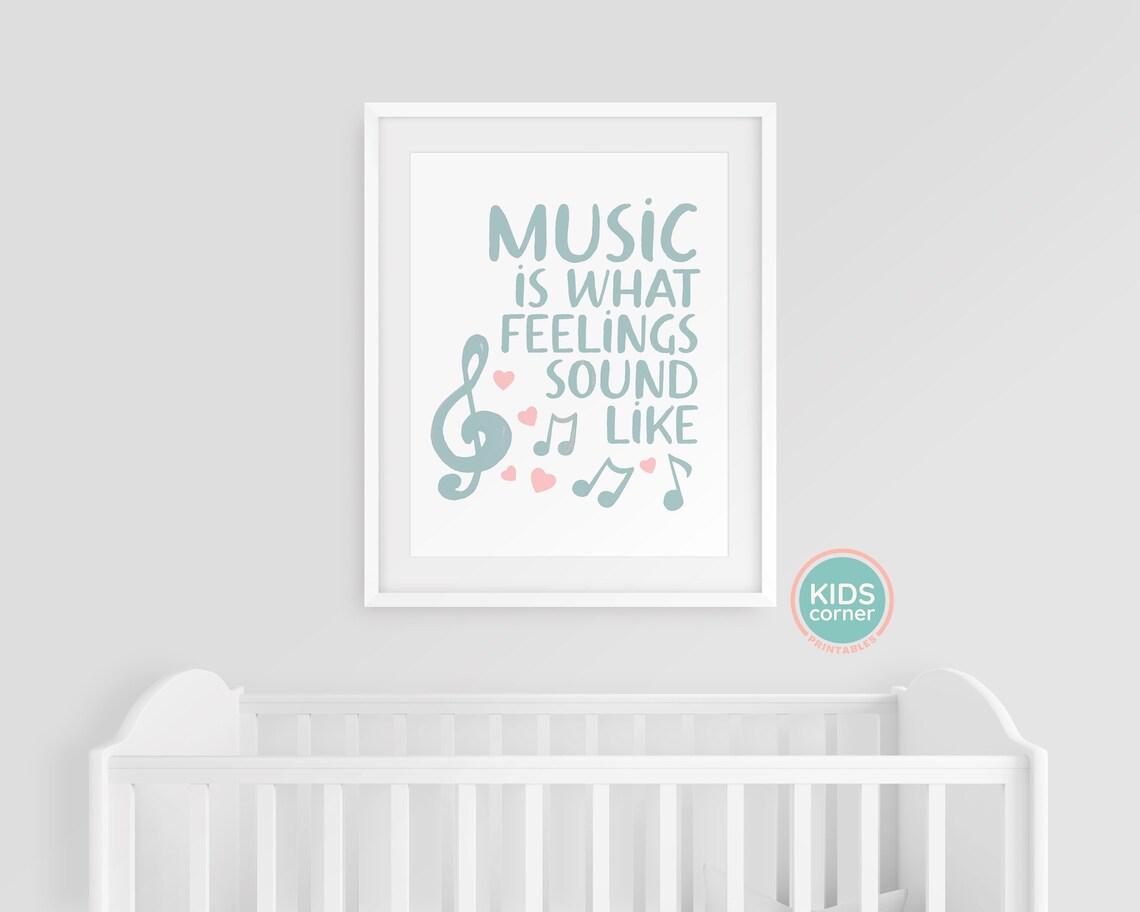 Music Is What Feelings Sound Like Nursery Art Print - Image 3