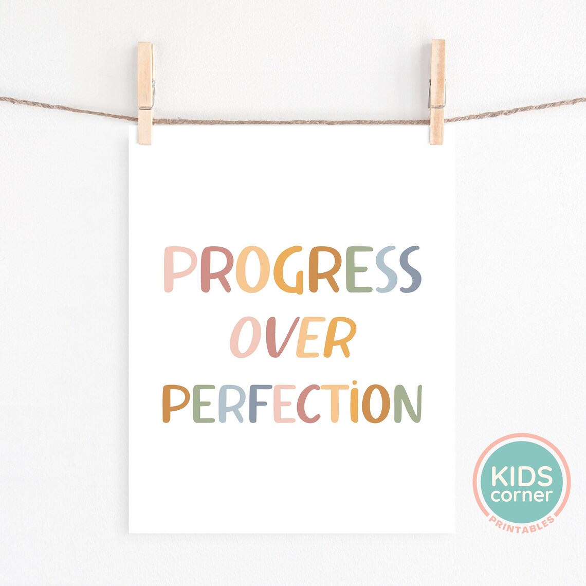 Progress Over Perfection Boho Inspirational Art Print - Image 2
