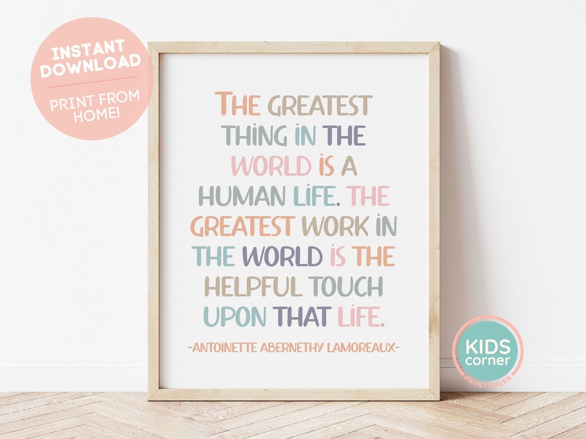Antoinette Abernethy Lamoreaux Helpful Touch Kindness Quote Poster