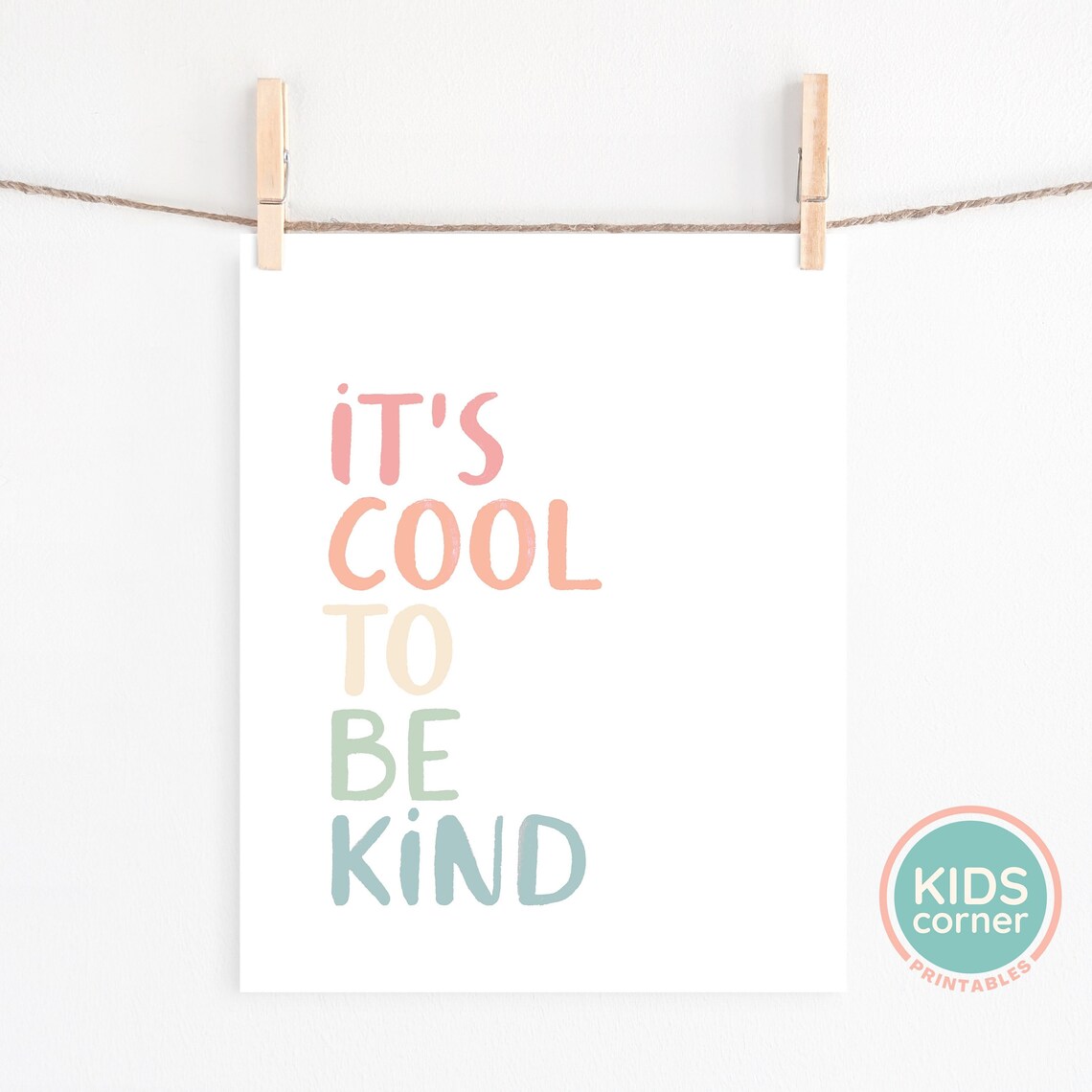 Its Cool To Be Kind Retro Quote Art Print - Image 2