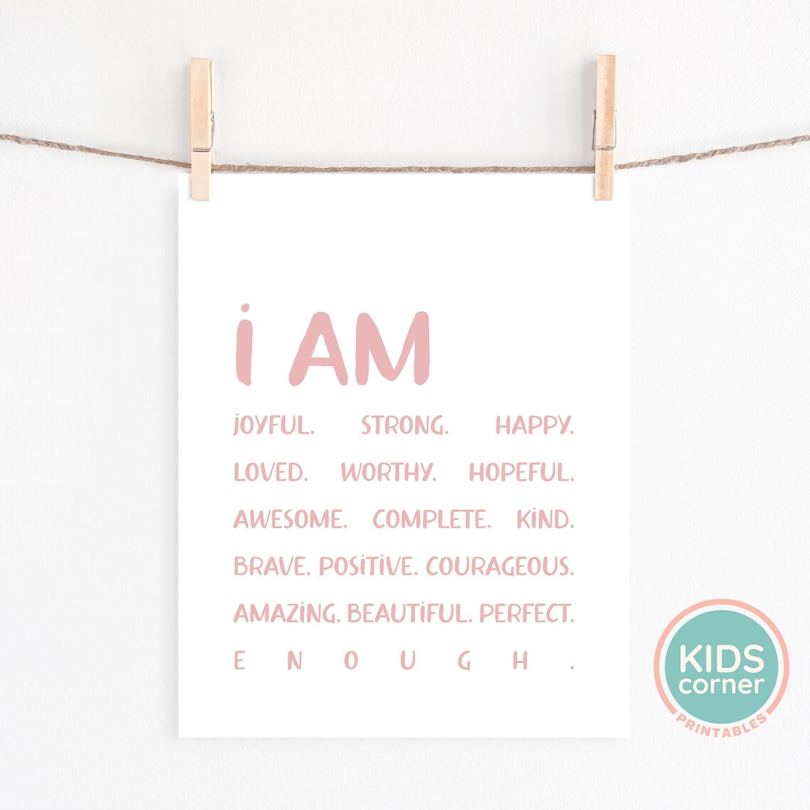 I Am Affirmations Print, Kids Corner Wall Art - Image 2