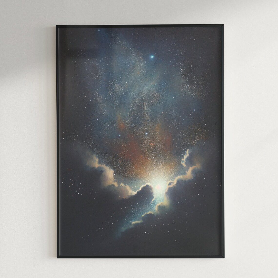 Starry Night Sky Galaxy Nebula Watercolor Cosmic Space Art Print - Image 2
