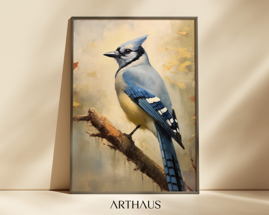 Wall Art Vintage Bird Painting Neutral Tones Farmhouse Woodland Rustic Nursery Prints