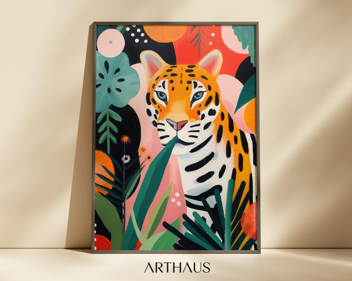 Maximalist Wall Art Cheetah Wall Art Abstract Wall Art Wall Art Colourful Wall Art Tiger Wall Art