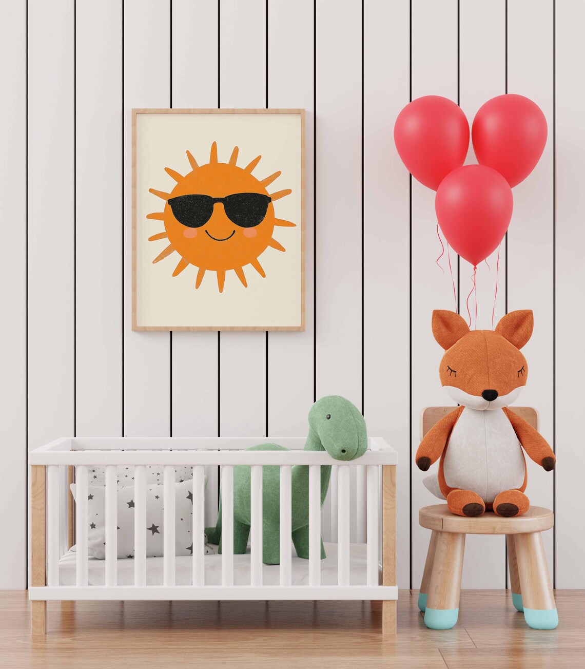 Nursery Smiling Sun Wall Art of Cute Sunshine with Sunglasses - Image 3