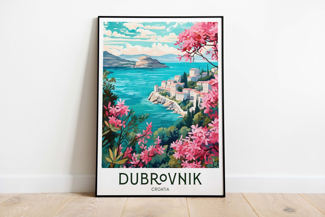 Dubrovnik Vintage Travel Poster, Croatia Europe Wall Art - Image 3