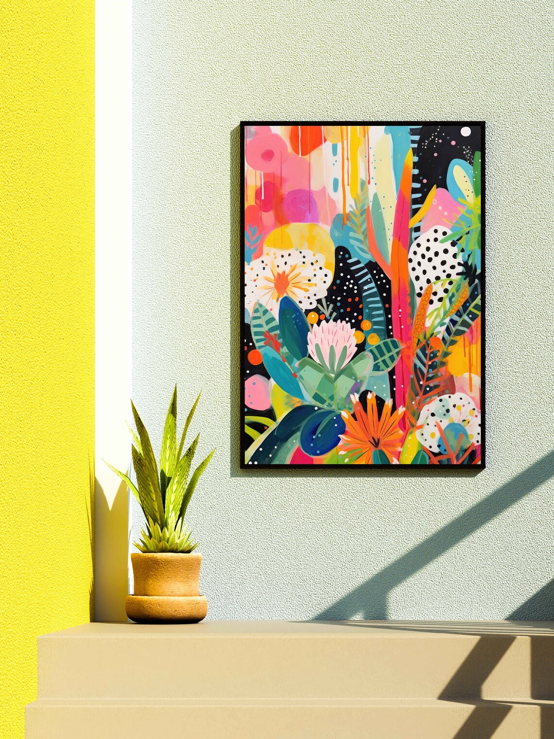 Maximalist Abstract Art Print, Eclectic Colorful Style - Image 2