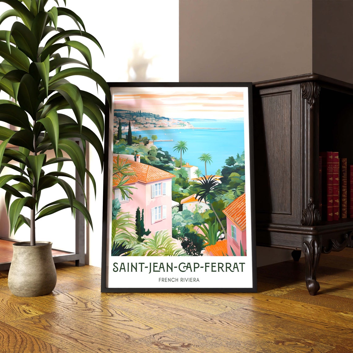 Saintjeancapferrat Print France Wall Art Vintage French Riviera Prints Travel Poster European Retro Home Decor Modern
