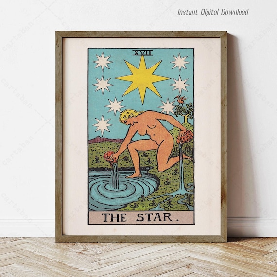The Star Tarot Card Art Print, Rider-Waite-Smith