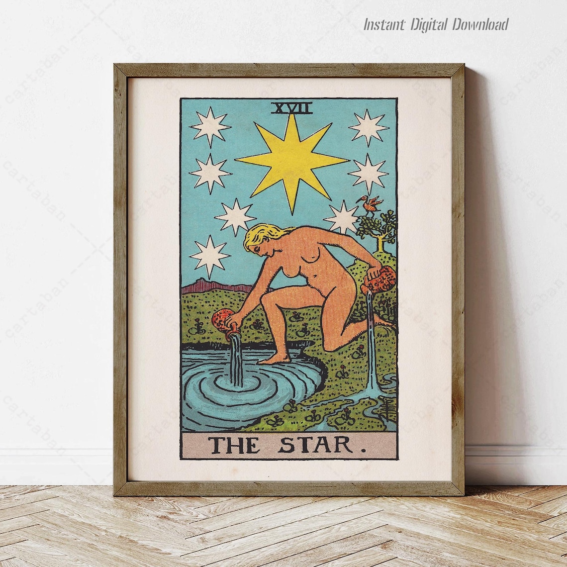 The Star Tarot Card Art Print, Rider-Waite-Smith
