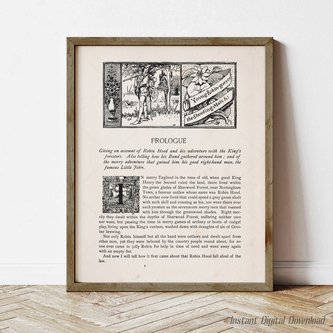 Merry Adventures Of Robin Hood First Page 1883 Howard Pyle Book Poster