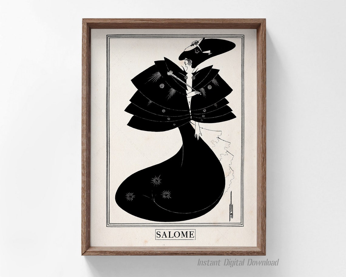 Aubrey Beardsley Salome The Black Cape Oscar Wilde Vintage Art Print - Image 4
