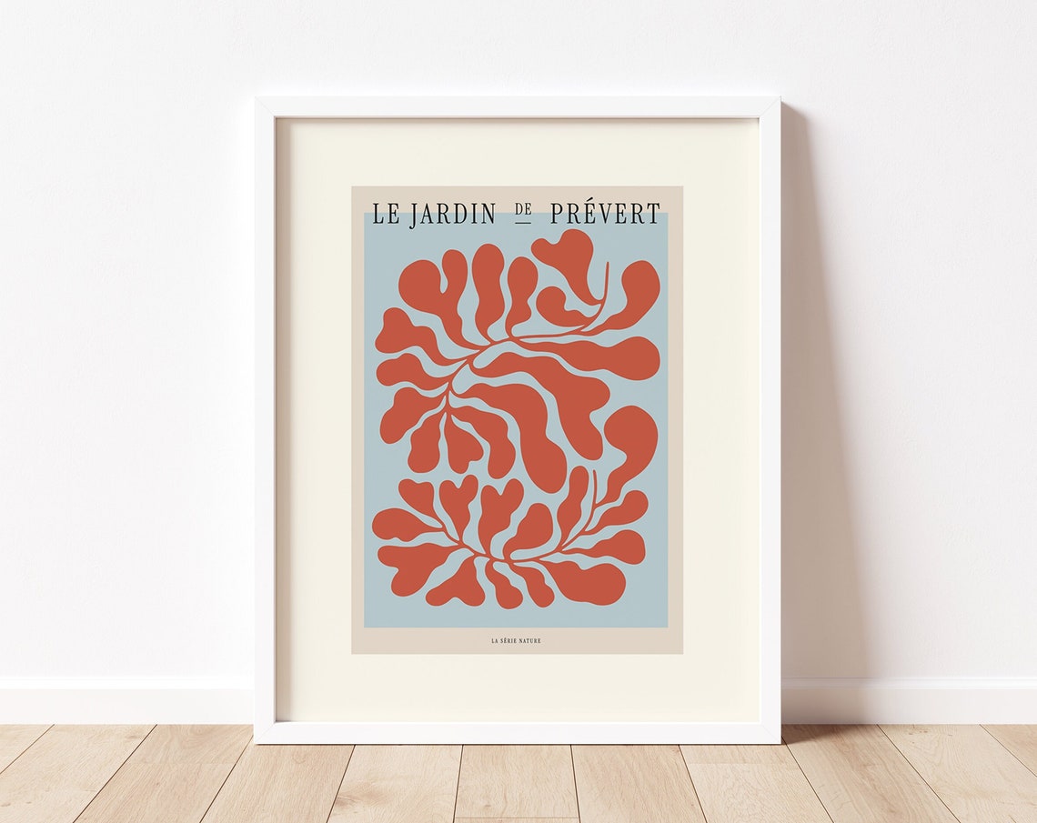 Botanical Print French Floral Print Orange Floral Wall Art Flower Market Poster Boho Flower Art Matisse Flower Print Garden Wall Art