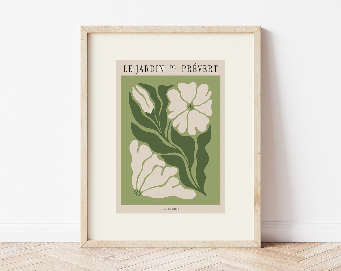 Le Jardin De Prevert French Botanical Floral Garden Wall Art