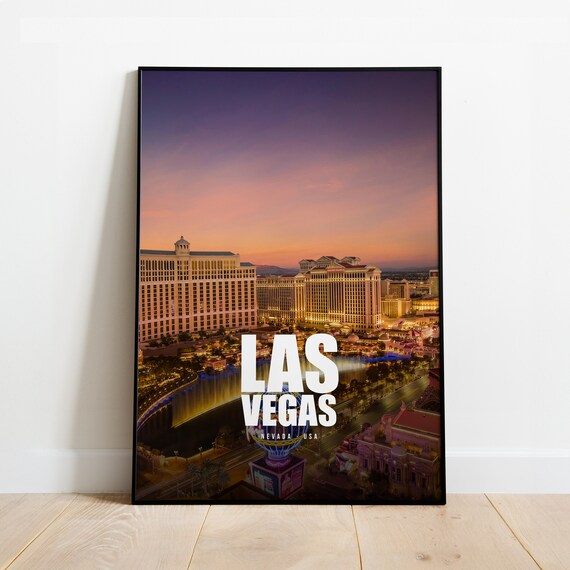 Iconic Las Vegas Strip Sunset Nevada Travel Photography Poster