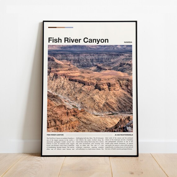 Fish River Canyon Namibia Desert Trek Fact Sheet Travel Poster