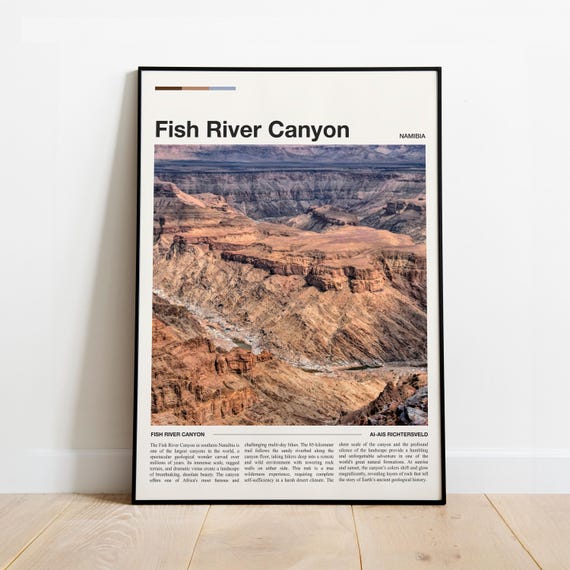 Fish River Canyon Wall Art Print Modern Minimalist Travel Poster Multiple Sizes