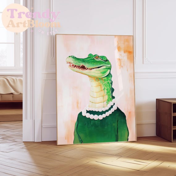 Crocodile Wall Art Fashion Poster Apartment Decor Room Decor Living Room Art Home Decor Art