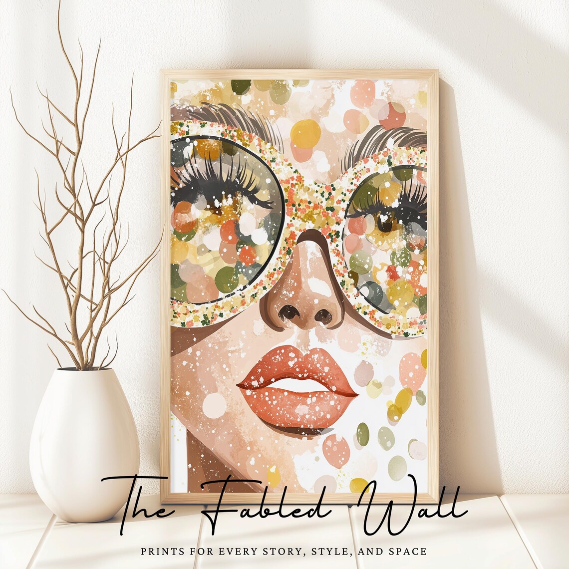 Speckled Stardust Abstract Glamour Face, Pop Art - Image 2