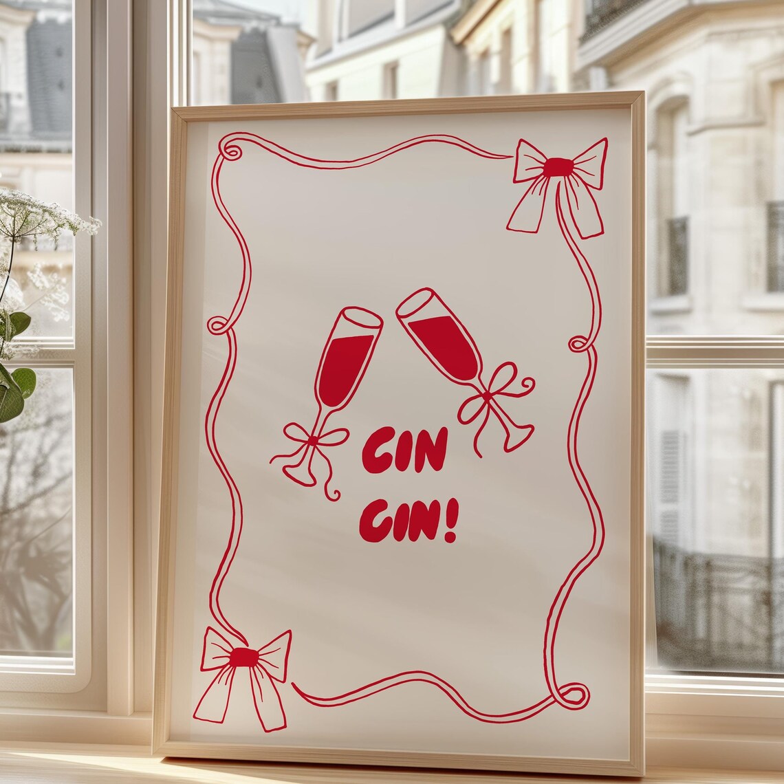 Cin Cin Wine Print, Italian Quote Poster - Image 2