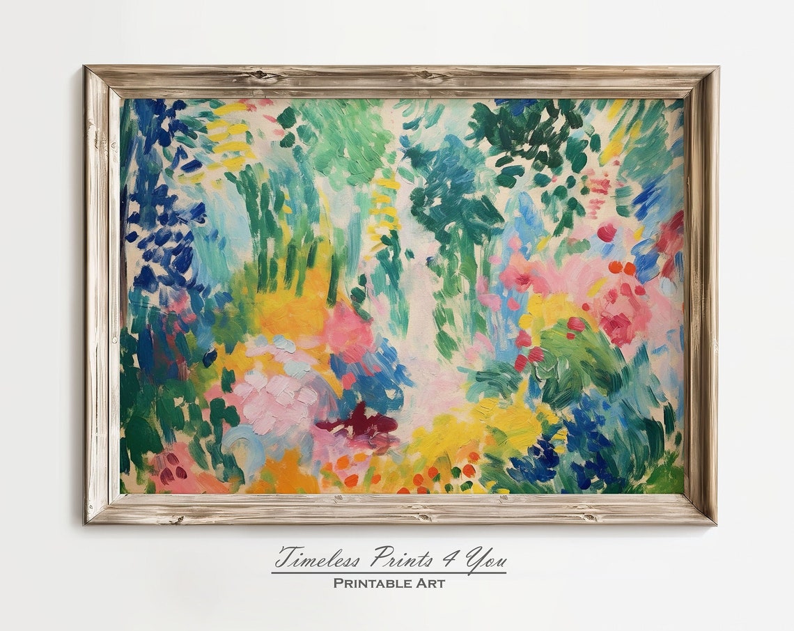 Colorful Abstract Garden Flowers Impressionist Painting Poster