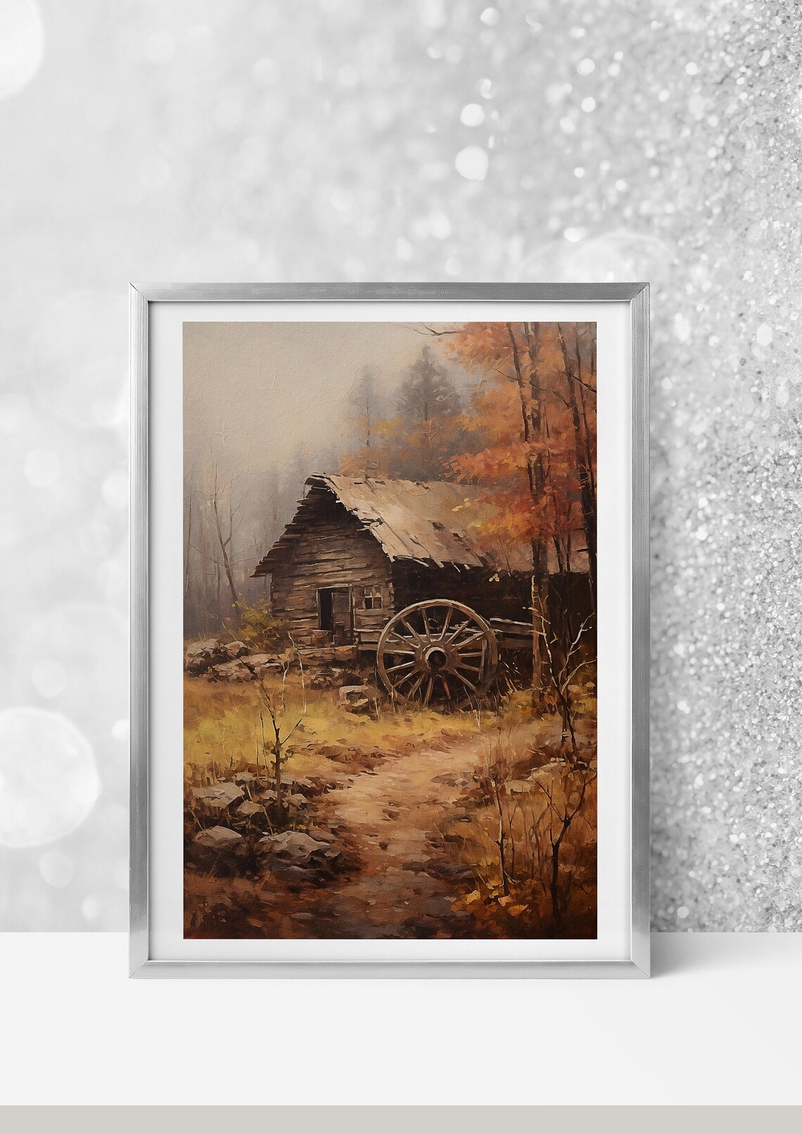 Vintage Style Rustic Fall Cottage 07 Poster - Image 3