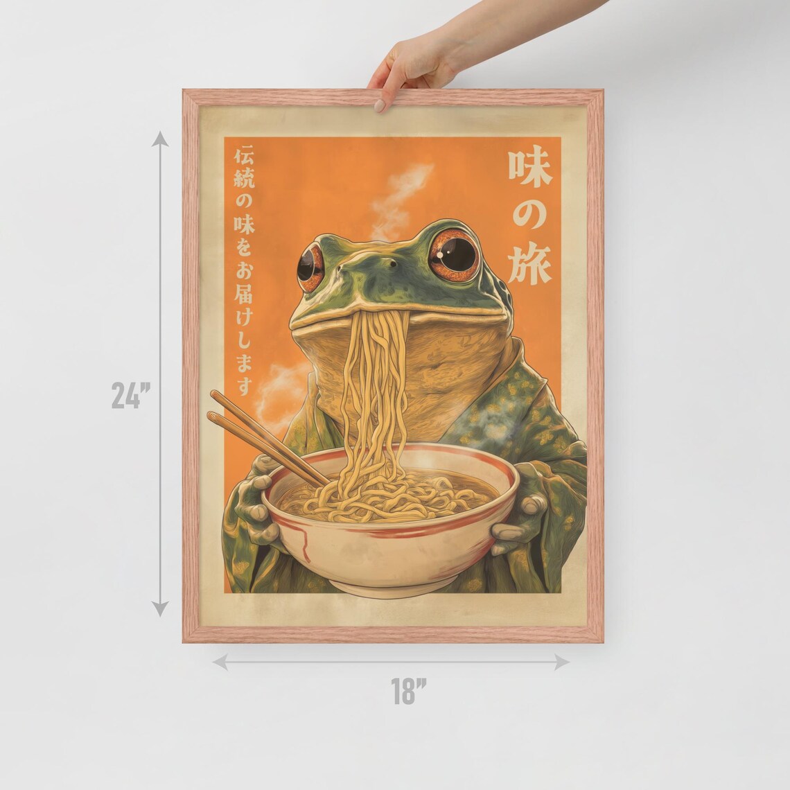 Funny Frog Slurping Ramen Noodles Retro Japanese Kitchen Wall Art Poster - Image 5