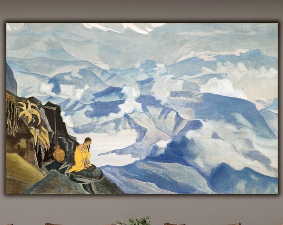 Nicholas Roerich Sikkim Himalaya Blue Mountain Canvas Art Print