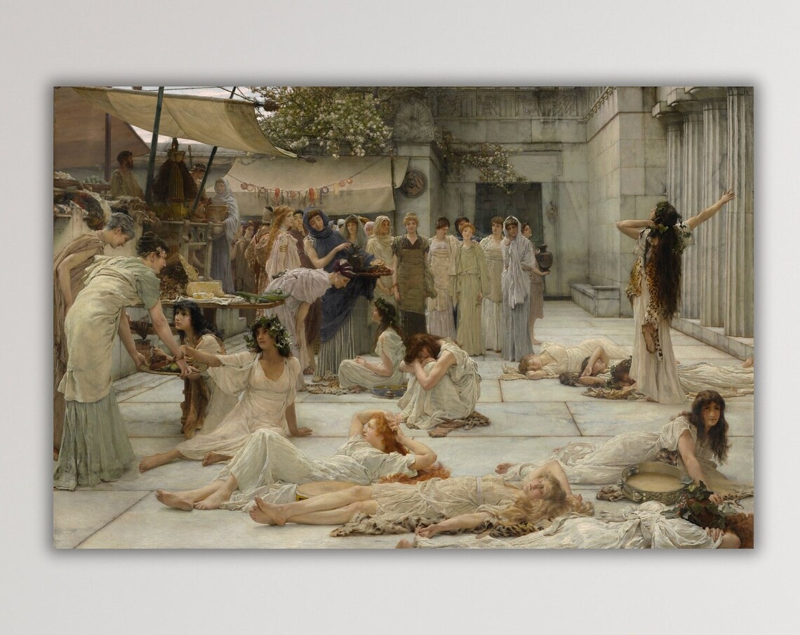 Lawrence Alma Tadema Women of Amphissa Roman Courtyard Art Poster