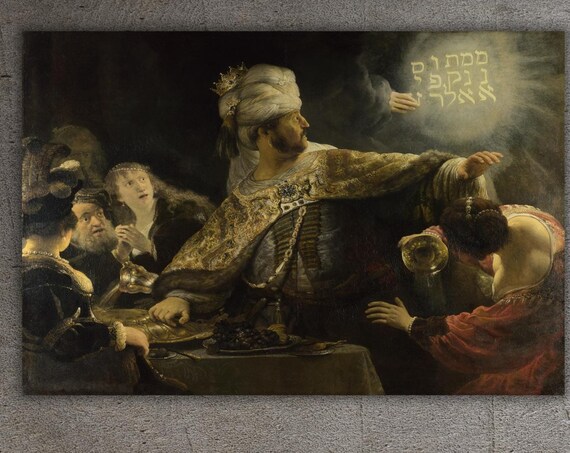 Rembrandt Belshazzars Feast Biblical Baroque Masterpiece Art Poster