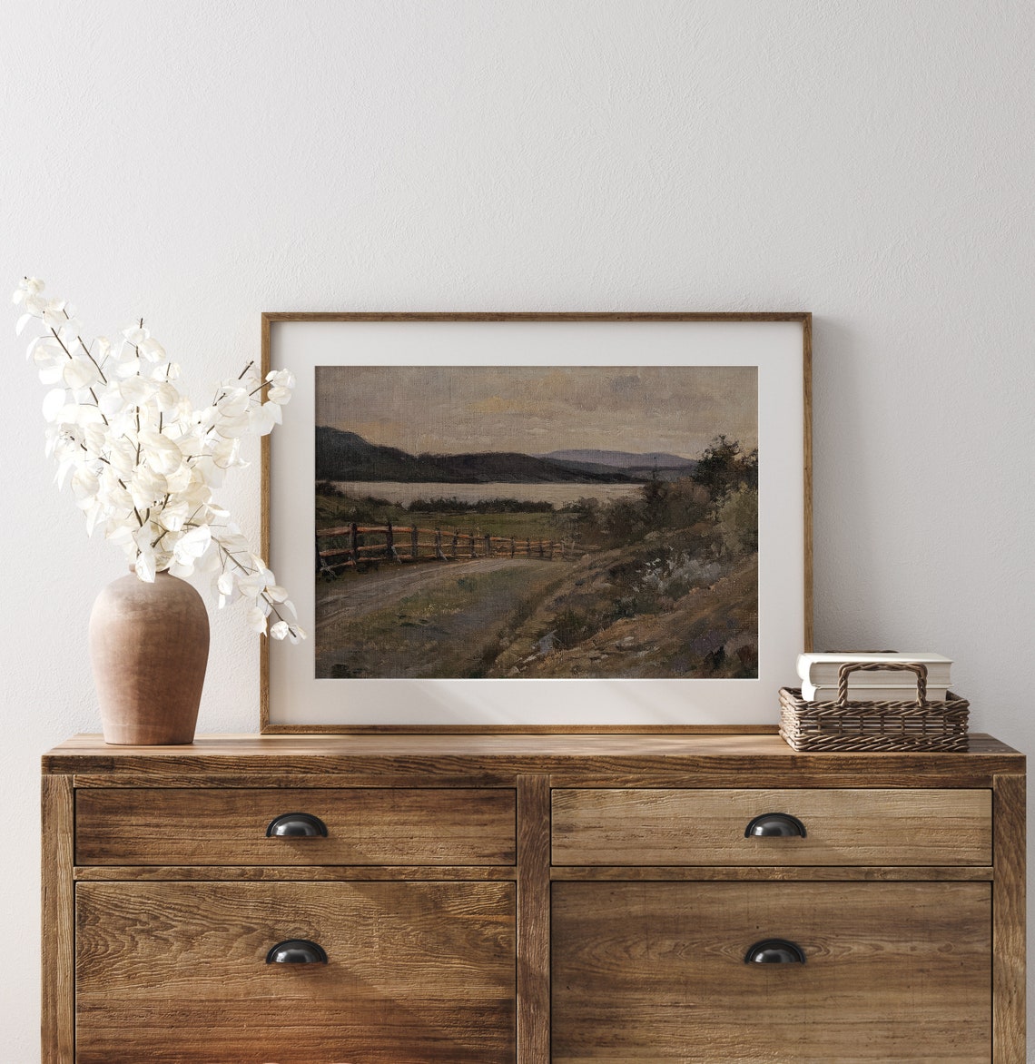 Evening On The Lake Lake House Wall Art Vintage Lakeside Oil Painting Vintage Coastal Painting L281 - Image 3
