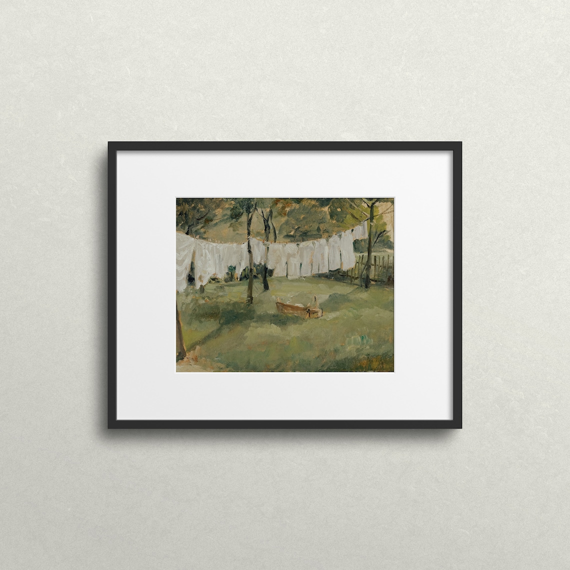 Laundry Day Vintage French Country Landscape Art Print - Image 2