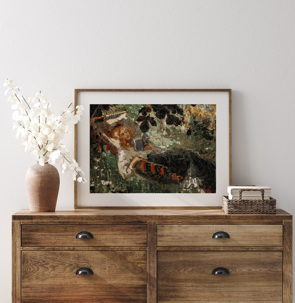 Young Girl Reading in a Hammock, Book Lover Art Print - Image 3