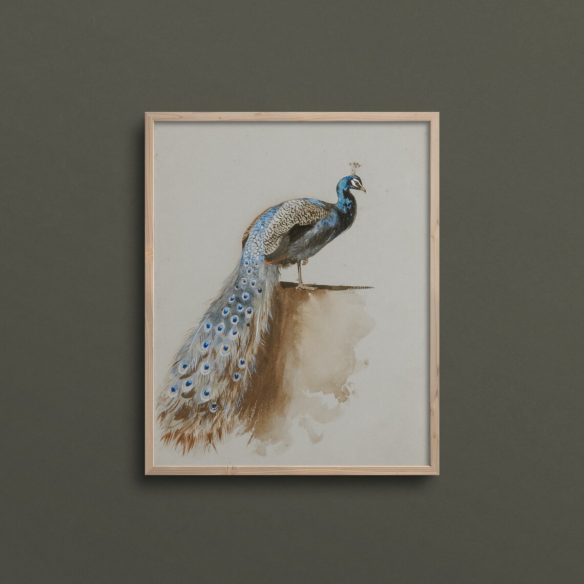 Pastel Peacock Vintage Eclectic Bird Art Print - Image 3