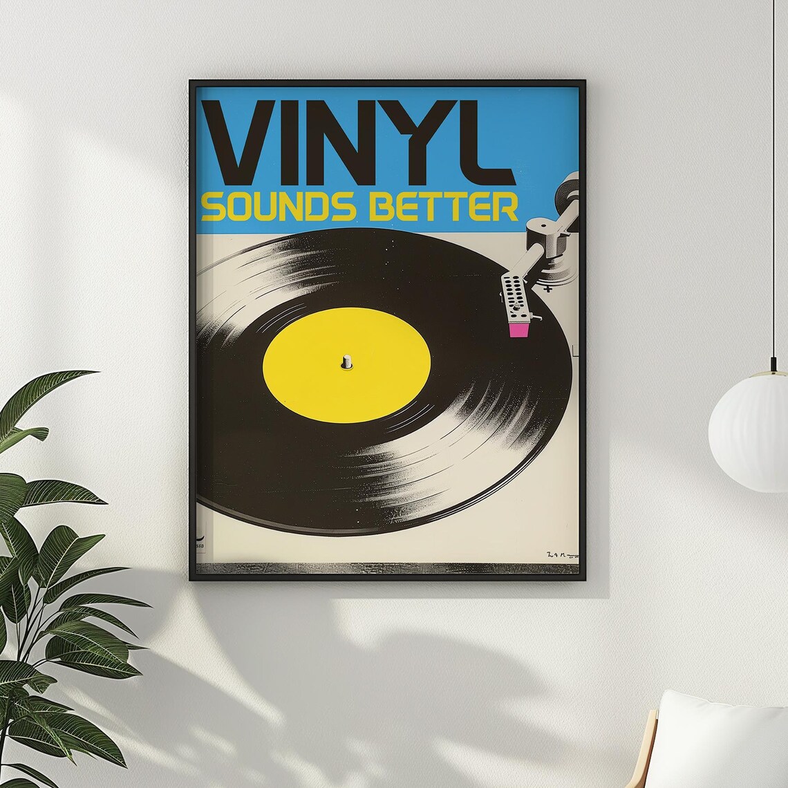 Vinyl Sounds Better Retro Record Player Music Lover Pop Wall Art