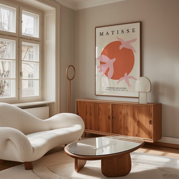 Pink Matisse Wall Art Orange Henri Matisse Poster Abstract Matisse Exhibition Prints Wall Art Mid Century Modern Minimalism Home