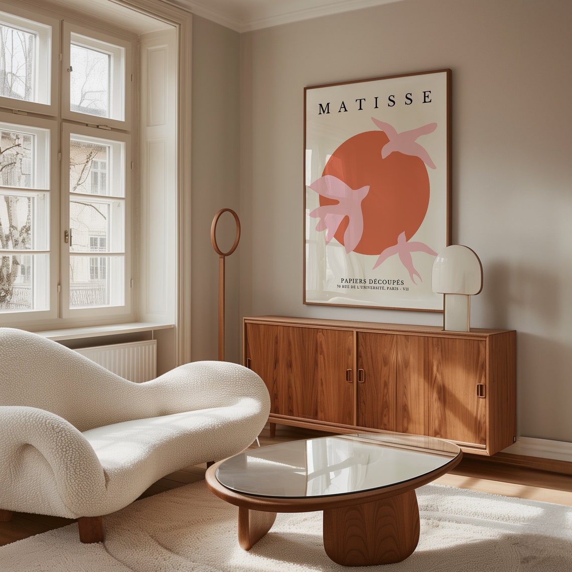 Matisse Pink Swallows Sunset Papiers Decoupes Paris Exhibition Poster