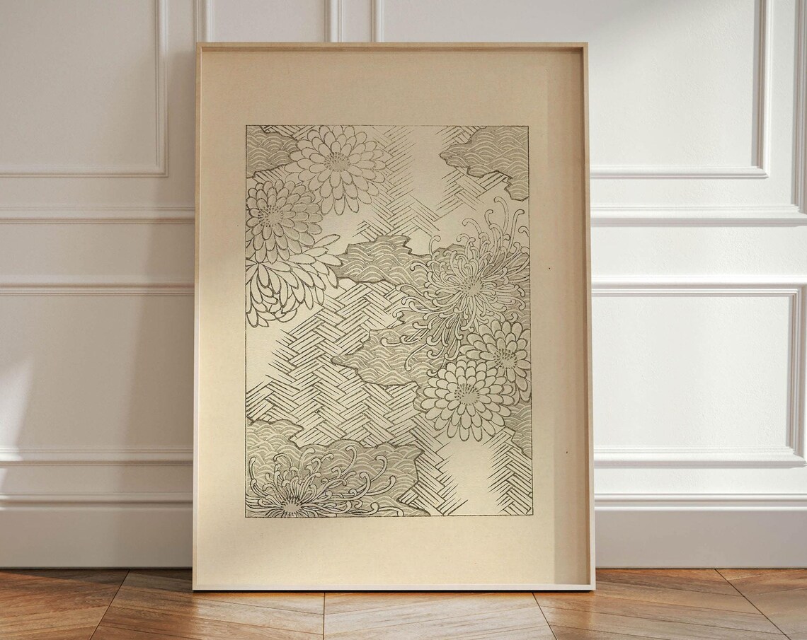 Korin Furuy Japanese Floral Art Print, Ukiyo-E