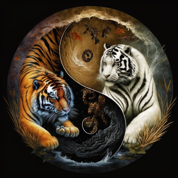 Tiger Yin And Yang Art Print