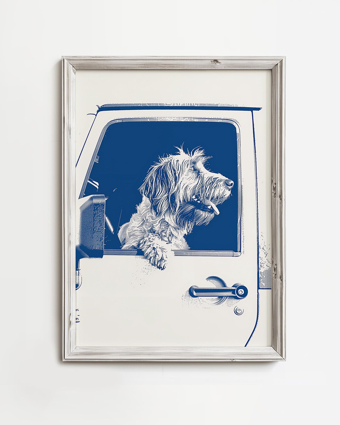 Griffon Doodle Cruising Companion Dog Art Print