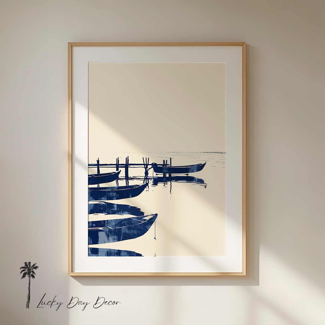 Caribbean Boats Minimalist Coastal Ocean Art Print