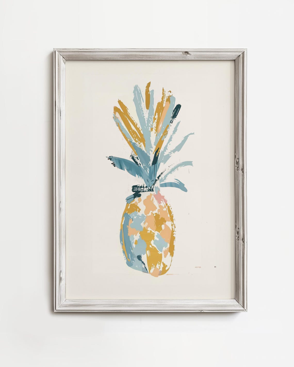 Abstract Pastel Pineapple Brushstroke Minimal Tropical Poster