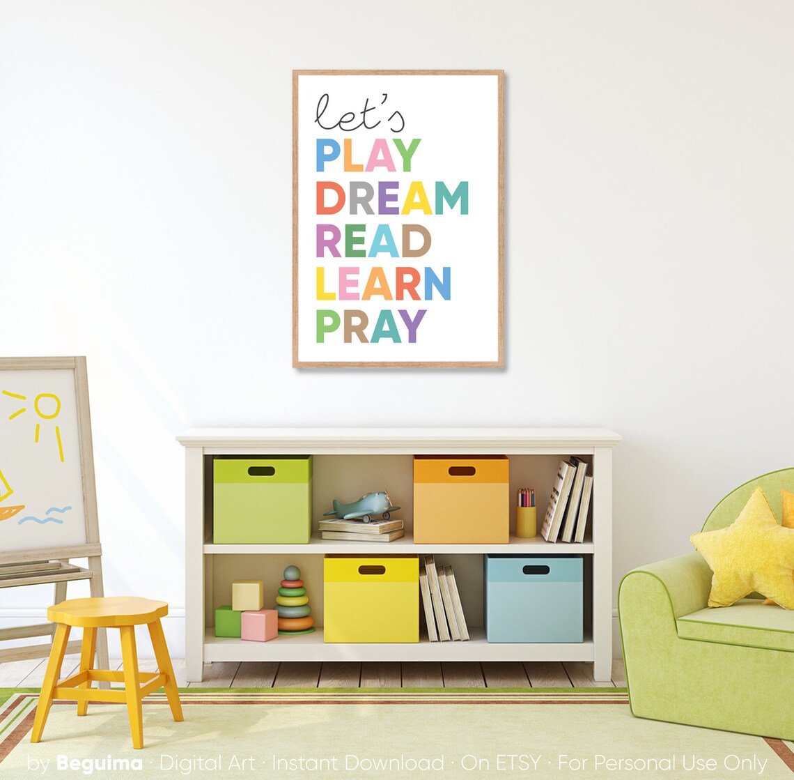 Kids Christian Print, Pray Lets Play Lets Read - Image 4