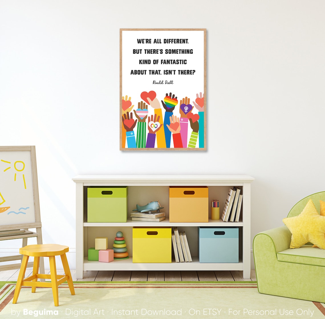 Diversity Classroom Decor Equality Poster, Kids Art - Image 4