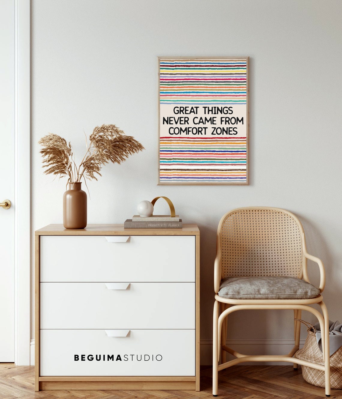 Great Things Never Came From Comfort Zones Bold Motivation Poster - Image 4