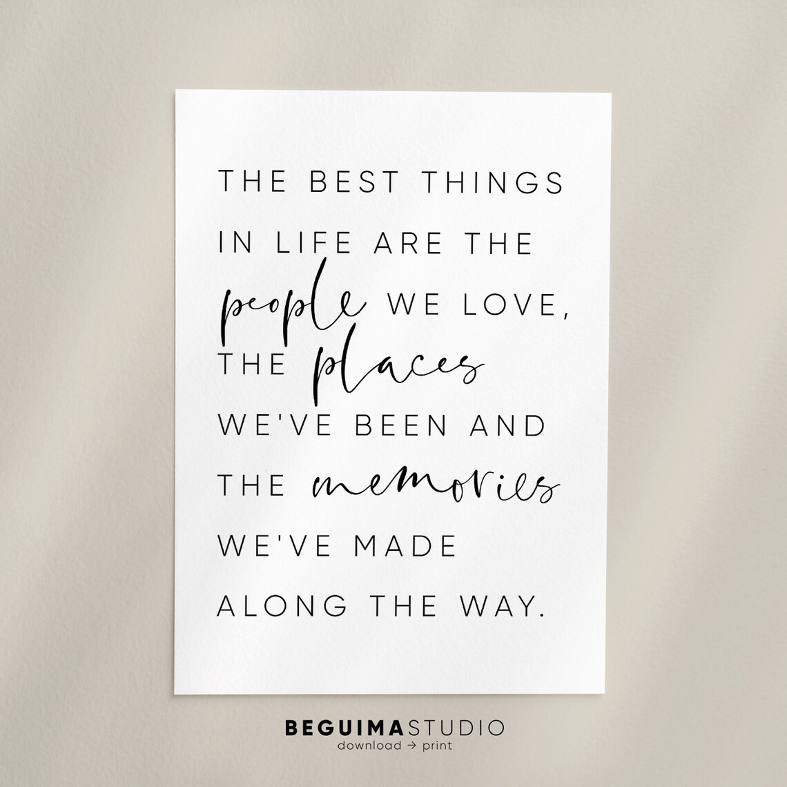 The Best Things in Life Are the People We Love Family Quote Poster - Image 2