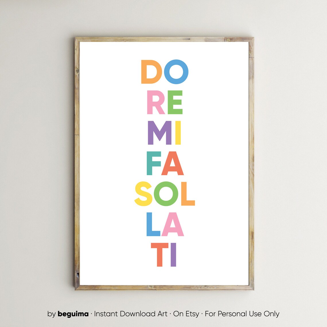 Do Re Mi Fa Sol La Ti Music Room Wall Art Poster